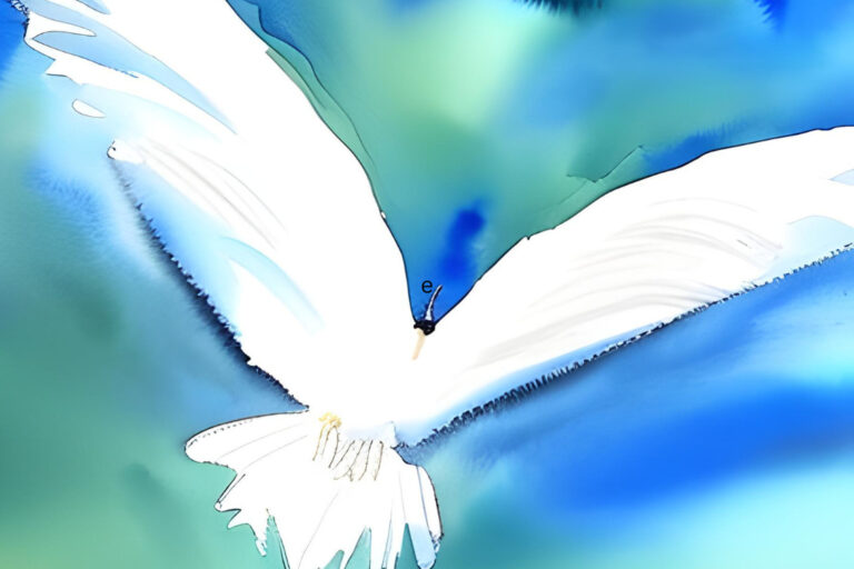 white bird wings watercolor